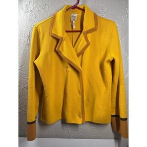 Kasha de Rodier Vintage Gold Yellow Knit Jacket Sweater Top Shirt *size missing*